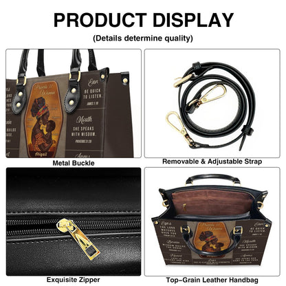 Personalized Proverbs 31 Woman Leather Handbag | ChristianArtBag Custom Faith-Based Purse