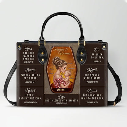 Personalized Proverbs 31 Woman Leather Handbag | ChristianArtBag Custom Faith-Based Purse