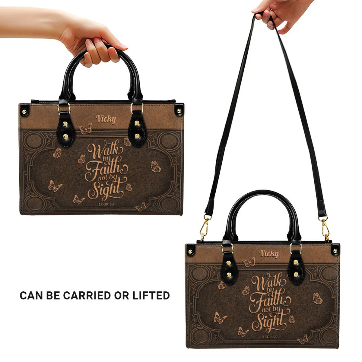 Custom Scripture Leather Tote & Wallet Set | Personalized Faith Gifts by CHRISTIANARTBAG CAB01042026