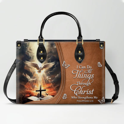 Personalized Leather Handbag with Christian Bible Verse – Faith-Inspired Gift for Women | CHRISTIANARTBAG CAB011225