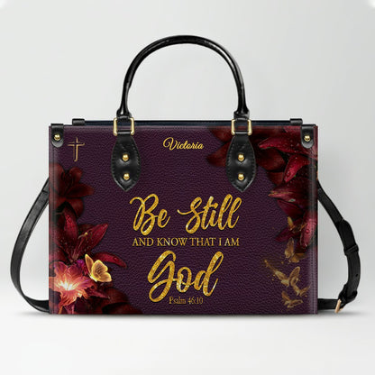 Personalized Christian Leather Handbag with Bible Verse – Custom Name Faith Gift for Women | CHRISTIANARTBAG CAB010126