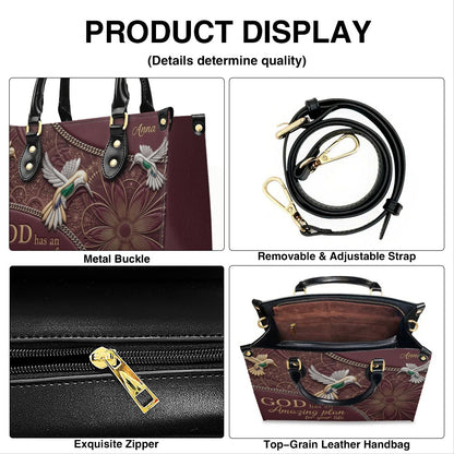 CHRISTIANARTBAG Personalized Leather Handbag - God Has An Amazing Plan For Your Life Hummingbird Floral Bag CAB01100326