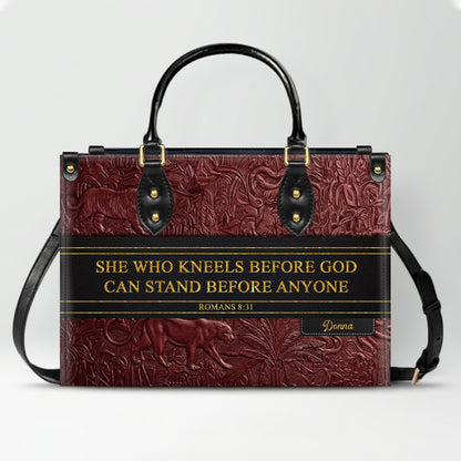 Luxury Embossed Leather Christian Tote Bag - Custom Name & Scripture Purse - Premium Faith Gift for Women CAB0132426