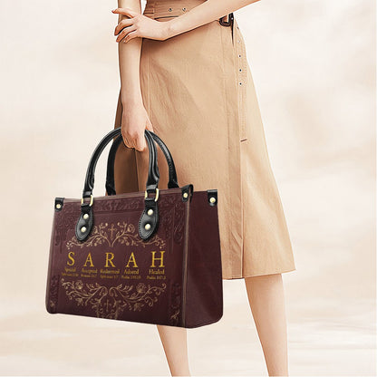 CHRISTIANARTBAG Personalized Name Meaning Bible Verse Leather Handbag - Custom Christian Acrostic Name Tote Bag for Women - CAB01101526