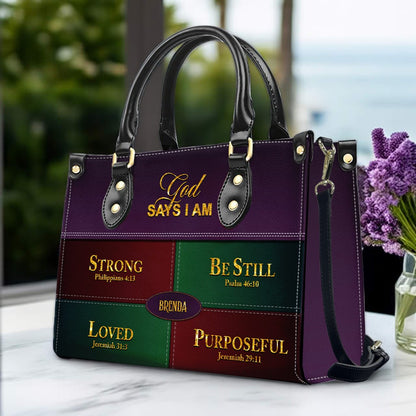Personalized Leather Handbag for Christian Women – Custom Name & Color | CHRISTIANARTBAG CAB111425