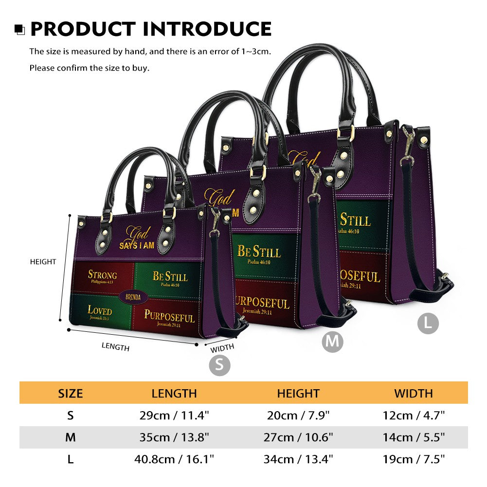 Personalized Leather Handbag for Christian Women – Custom Name & Color | CHRISTIANARTBAG CAB111425
