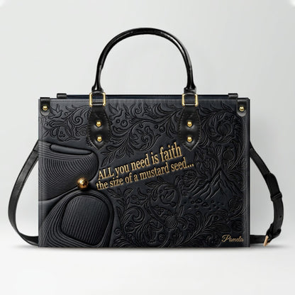 Personalized Leather Handbag "Faith as a Mustard Seed" | CHRISTIANARTBAG 02080526