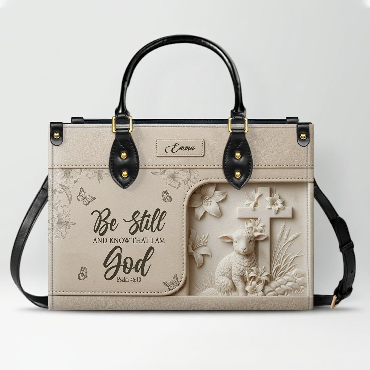 Personalized Christian Leather Handbag - Custom Bible Verse & Name Purse | CHRISTIANARTBAG 01080726