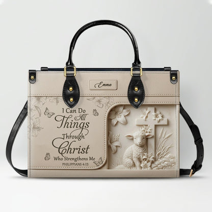 Personalized Christian Leather Handbag - Custom Bible Verse & Name Purse | CHRISTIANARTBAG 01080726