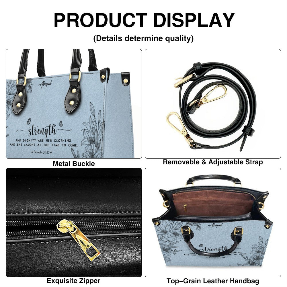 Personalized Leather Handbag Cool Blue & Wallet Set for Women – Custom Name & Bible Verse – Christian Gift | CHRISTIANARTBAG