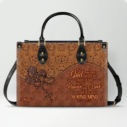 Personalized Christian Leather Handbag for Women - Custom Bible Verse Western Style Tote Bag CAB12325