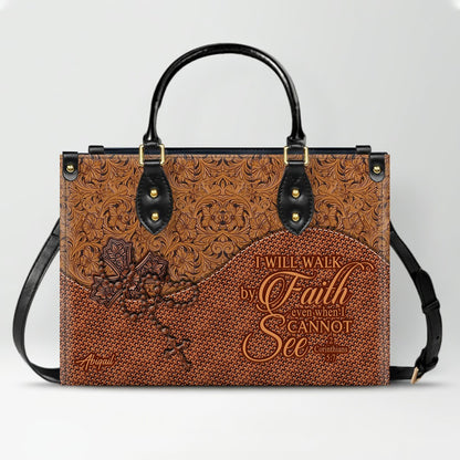 Personalized Christian Leather Handbag for Women - Custom Bible Verse Western Style Tote Bag CAB12325