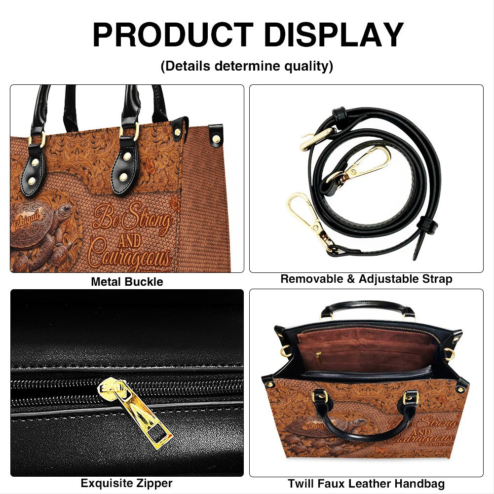 CHRISTIANARTBAG | Personalized Leather Handbag with Custom Names & Bible Verse - Western Tooled Turtle Design CAB0141626