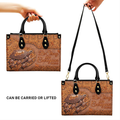 CHRISTIANARTBAG | Personalized Leather Handbag with Custom Names & Bible Verse - Western Tooled Turtle Design CAB0141626