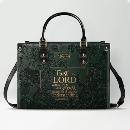 Personalized Bible Verse Leather Handbag - Custom Name Christian Tote Bag | CHRISTIANARTBAG 01080626