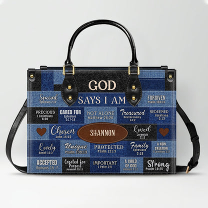 Christianartbag Handbags, God Says I Am Strong Leather Bags, Personalized Bags, Gifts for Women, Christmas Gift, CABLTB01300723.