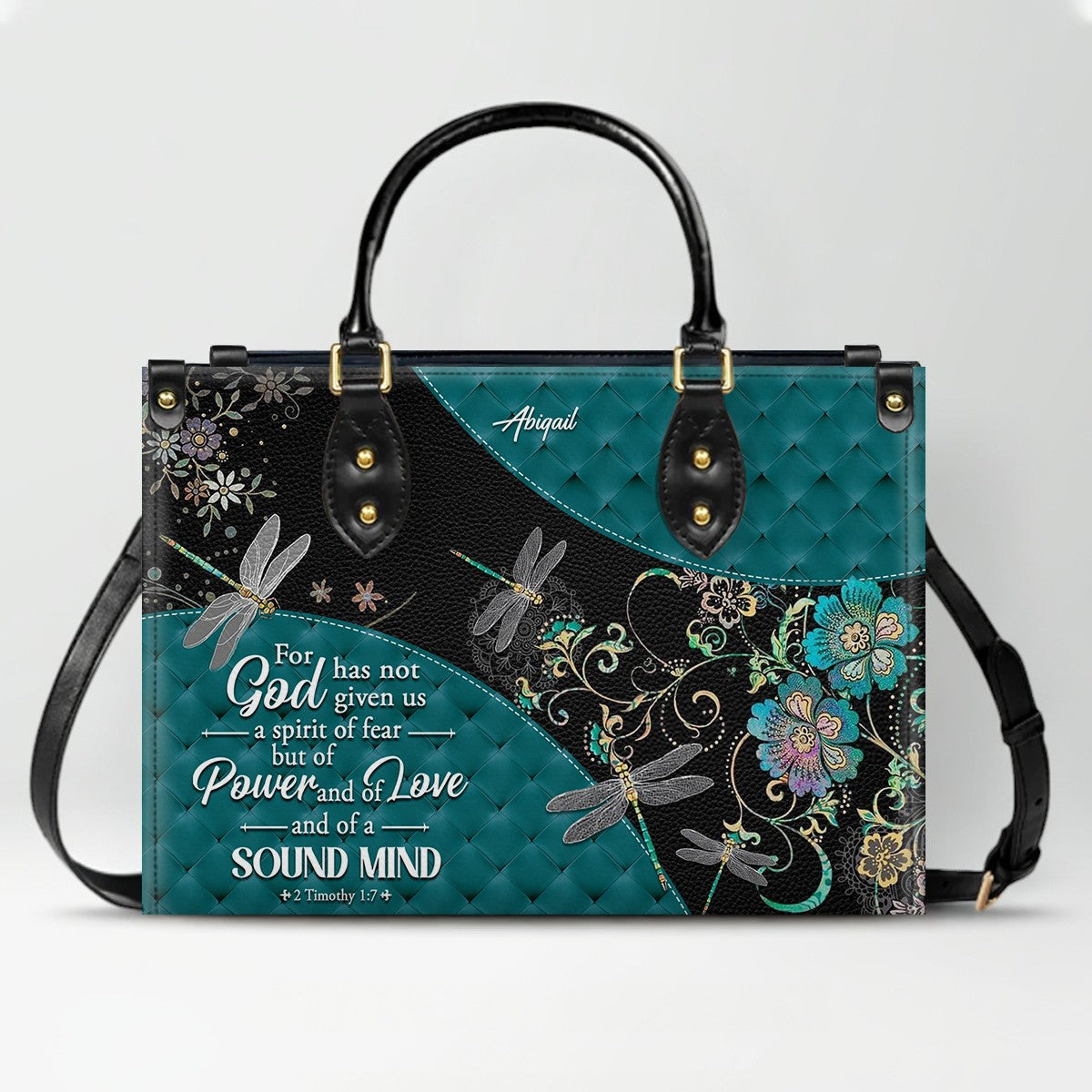 Personalized Christian Leather Handbag for Women – Custom Name & Bible Verse | CHRISTIANARTBAG CAB01121925