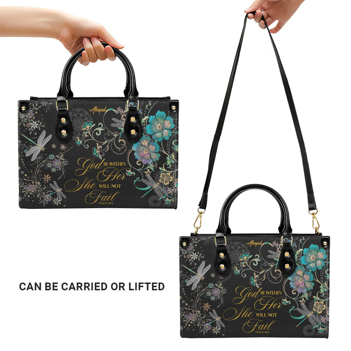 Personalized Christian Handbag for Women – Custom Name & Bible Verse Faith Bag CAB01121825