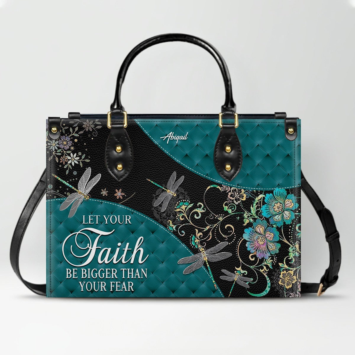 Personalized Christian Leather Handbag for Women – Custom Name & Bible Verse | CHRISTIANARTBAG CAB01121925