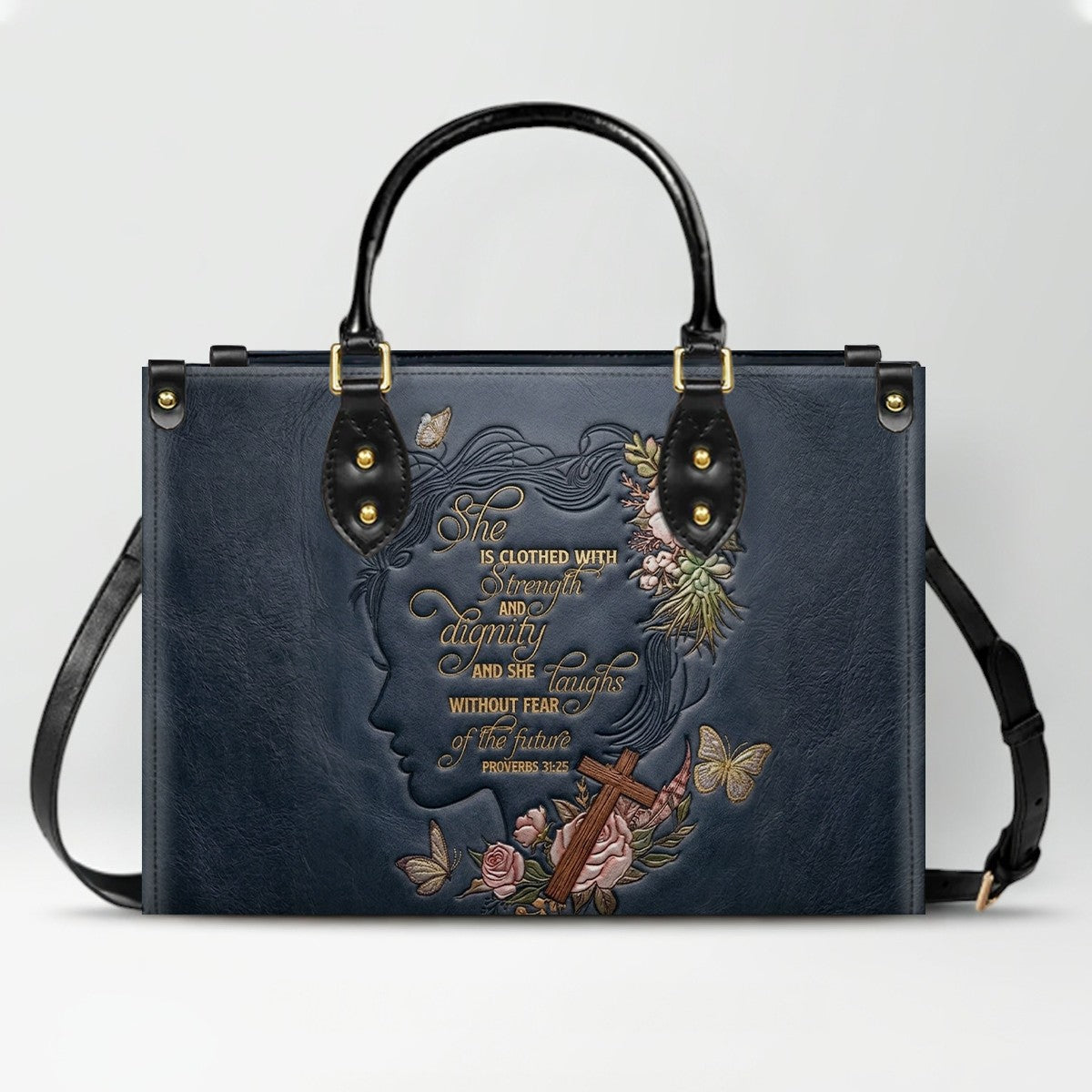 CHRISTIANARTBAG Personalized Leather Handbag - Custom Proverbs 31 in Burgundy - CAB0171326
