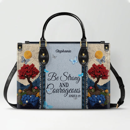 Personalized Christian Leather Handbag with Custom Name & Bible Verse - 3D Tree Art Tote Bag for Women - Faith-Based Inspirational Gift - CHRISTIANARTBAG