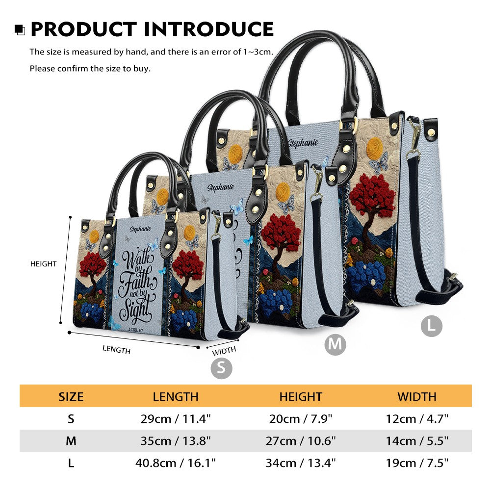 Personalized Christian Leather Handbag with Custom Name & Bible Verse - 3D Tree Art Tote Bag for Women - Faith-Based Inspirational Gift - CHRISTIANARTBAG