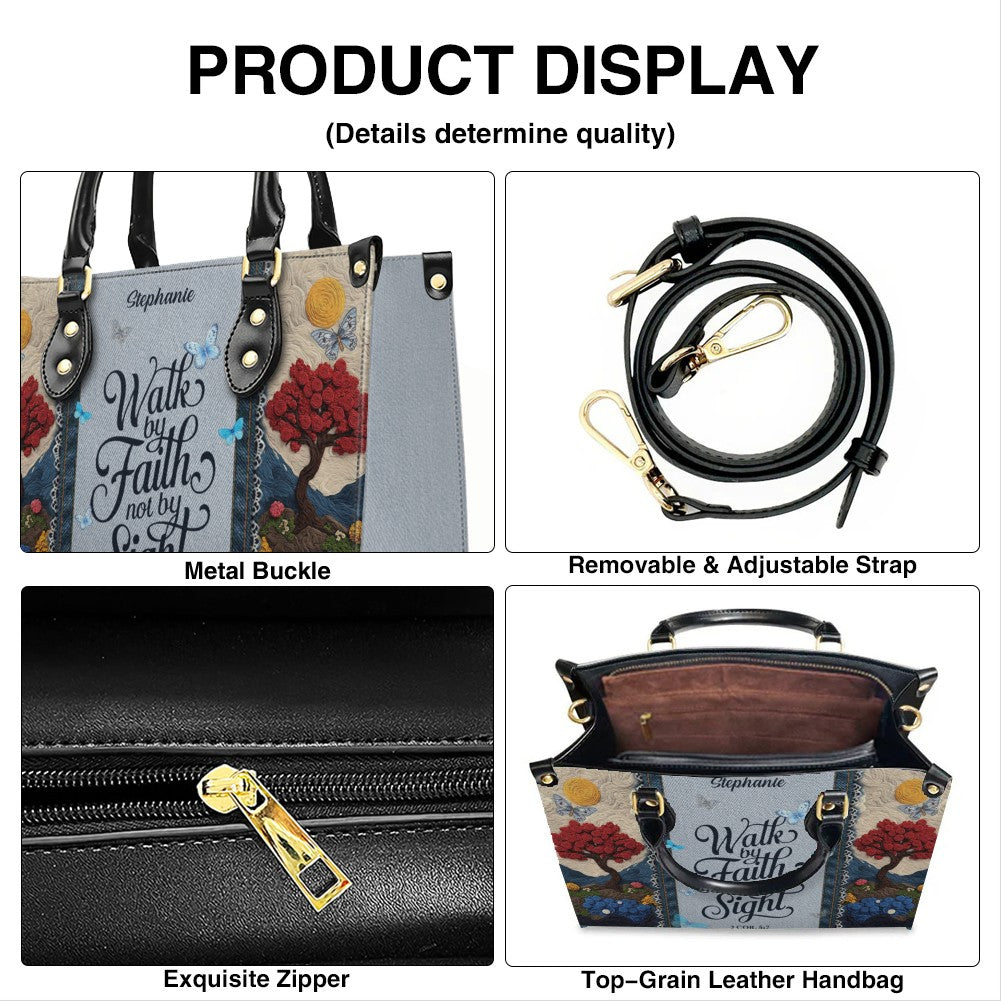 Personalized Christian Leather Handbag with Custom Name & Bible Verse - 3D Tree Art Tote Bag for Women - Faith-Based Inspirational Gift - CHRISTIANARTBAG