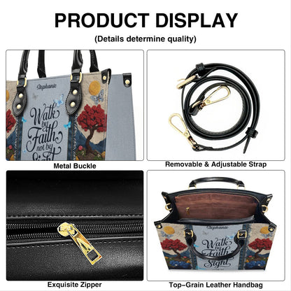 Personalized Christian Leather Handbag with Custom Name & Bible Verse - 3D Tree Art Tote Bag for Women - Faith-Based Inspirational Gift - CHRISTIANARTBAG