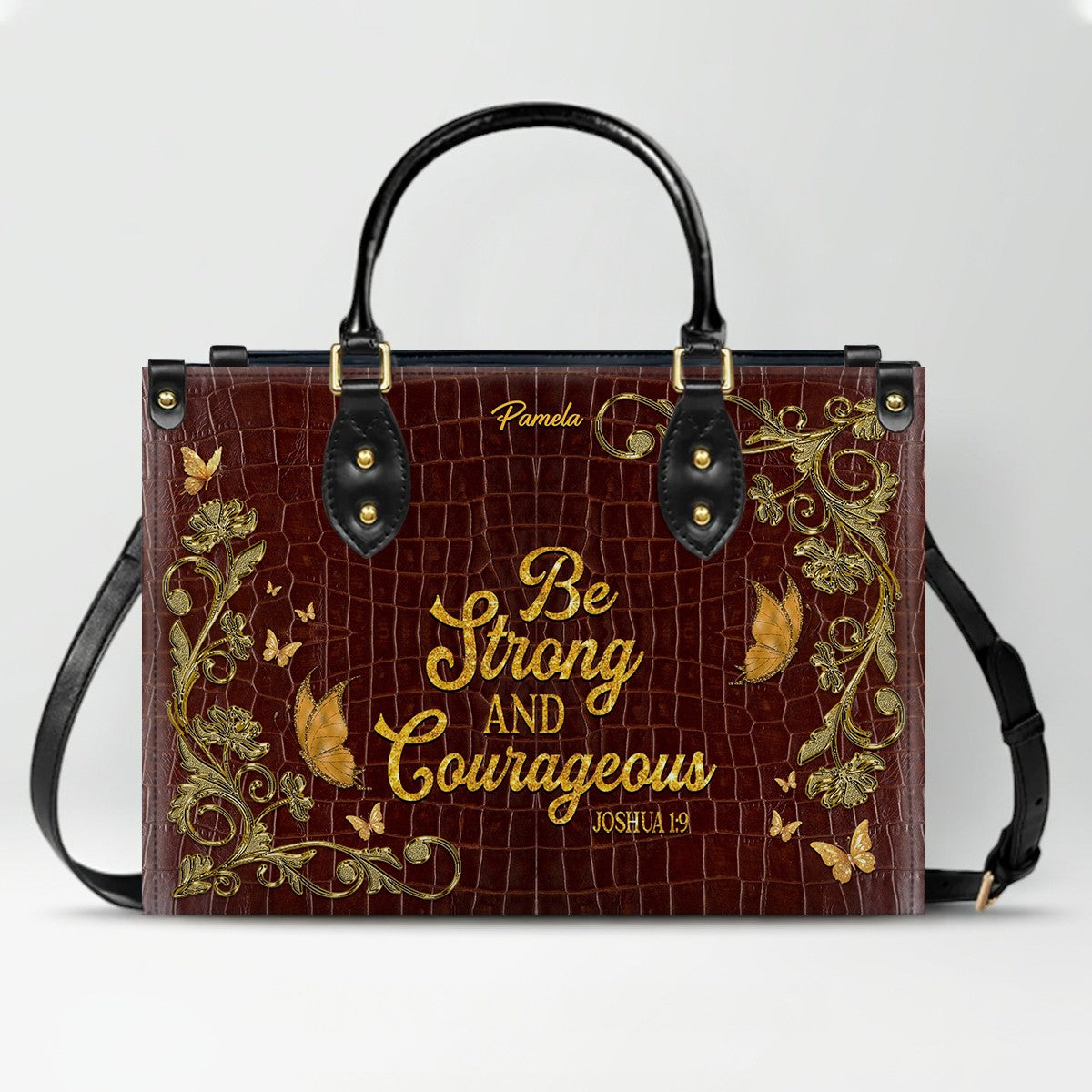CHRISTIANARTBAG Handbags Albino Croc - Custom Bible Verses Name & Color - Personalized Leather Handbag - CABLTB04012226