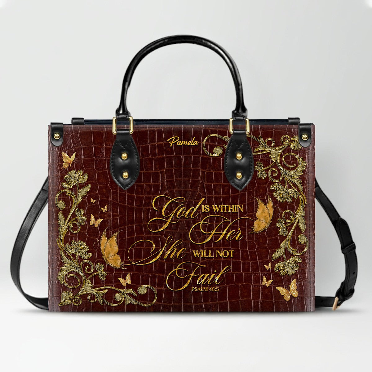 CHRISTIANARTBAG Handbags Albino Croc - Custom Bible Verses Name & Color - Personalized Leather Handbag - CABLTB04012226