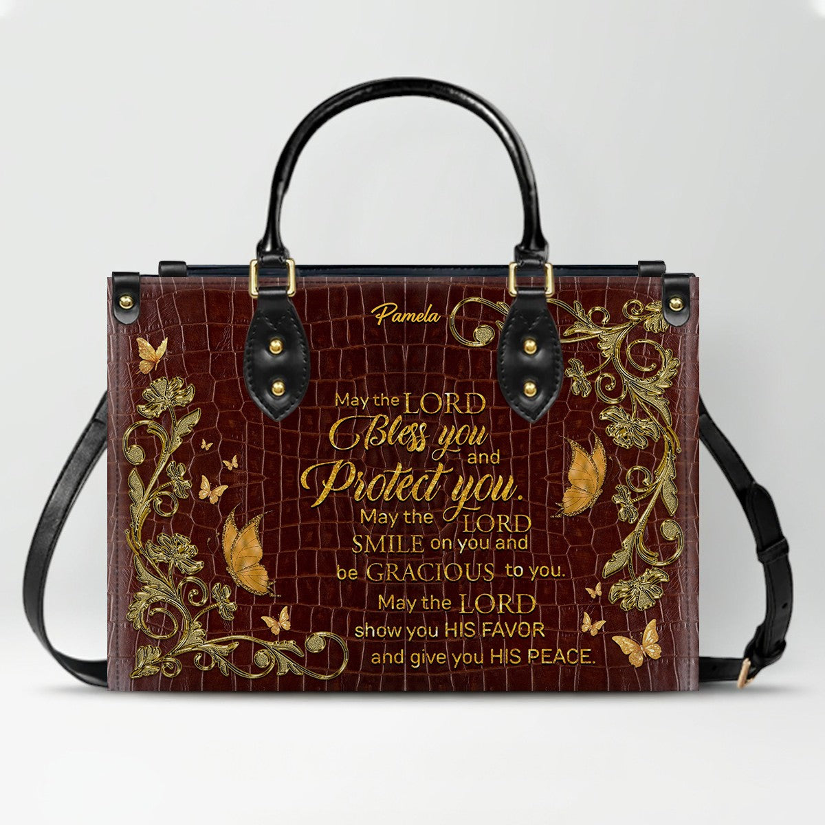CHRISTIANARTBAG Handbags Albino Croc - Custom Bible Verses Name & Color - Personalized Leather Handbag - CABLTB04012226