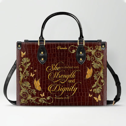 CHRISTIANARTBAG Handbags Albino Croc - Custom Bible Verses Name & Color - Personalized Leather Handbag - CABLTB04012226