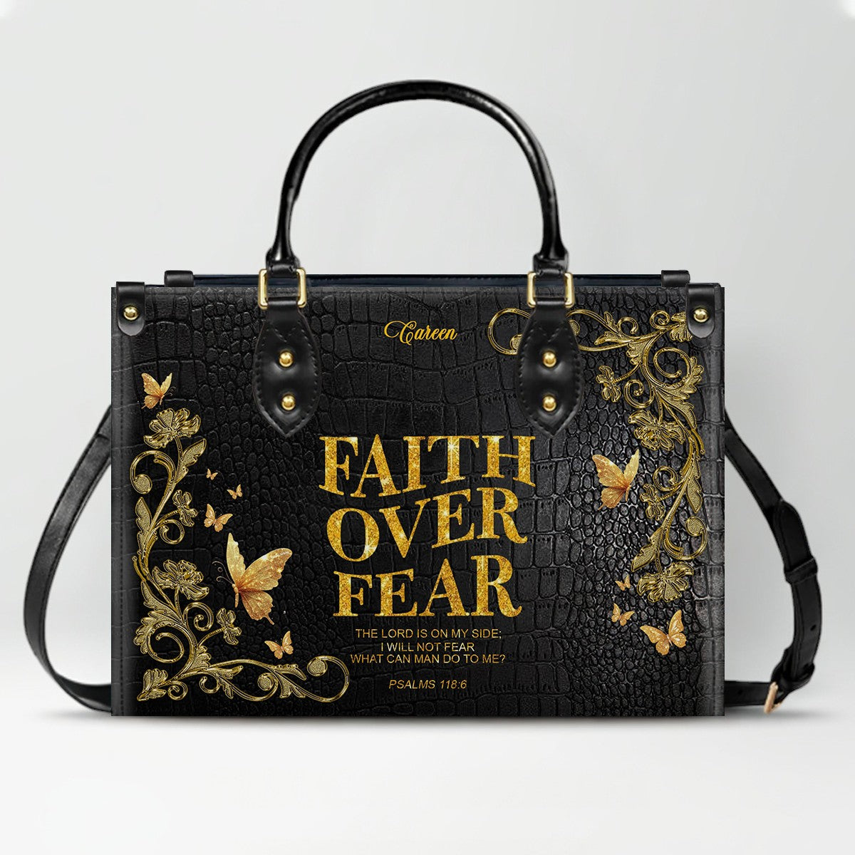 CHRISTIANARTBAG Personalized Leather Handbag & Wallet Set - Custom Name | Christian Gift | CHRISTIANARTBAG CAB014226