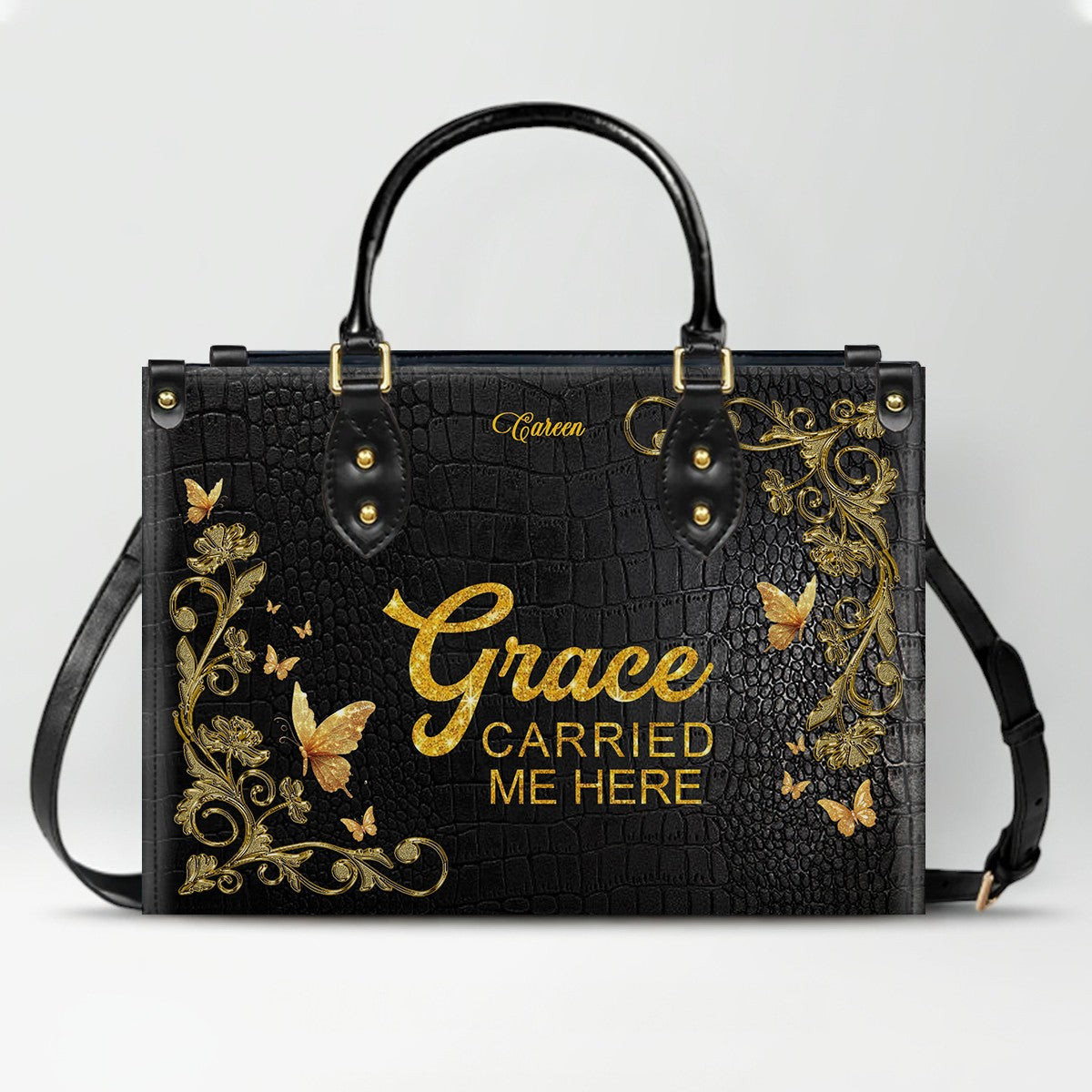 CHRISTIANARTBAG Personalized Leather Handbag & Wallet Set - Custom Name | Christian Gift | CHRISTIANARTBAG CAB014226