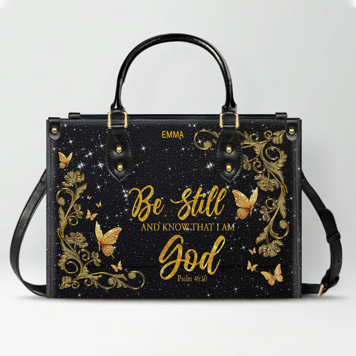 Personalized Christian Leather Handbag & Long Wallet Set | Custom Name & Bible Verse | ChristianArtBag CAB013126