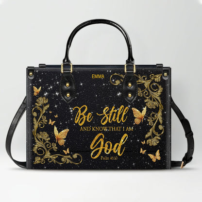 Personalized Christian Leather Handbag & Long Wallet Set | Custom Name & Bible Verse | ChristianArtBag CAB013126