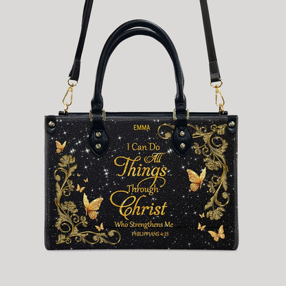 Personalized Christian Leather Handbag & Long Wallet Set | Custom Name & Bible Verse | ChristianArtBag CAB013126