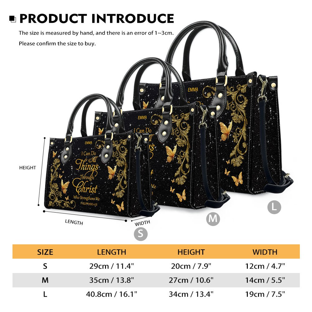 Personalized Christian Leather Handbag & Long Wallet Set | Custom Name & Bible Verse | ChristianArtBag CAB013126