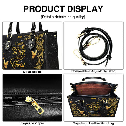 Personalized Christian Leather Handbag & Long Wallet Set | Custom Name & Bible Verse | ChristianArtBag CAB013126