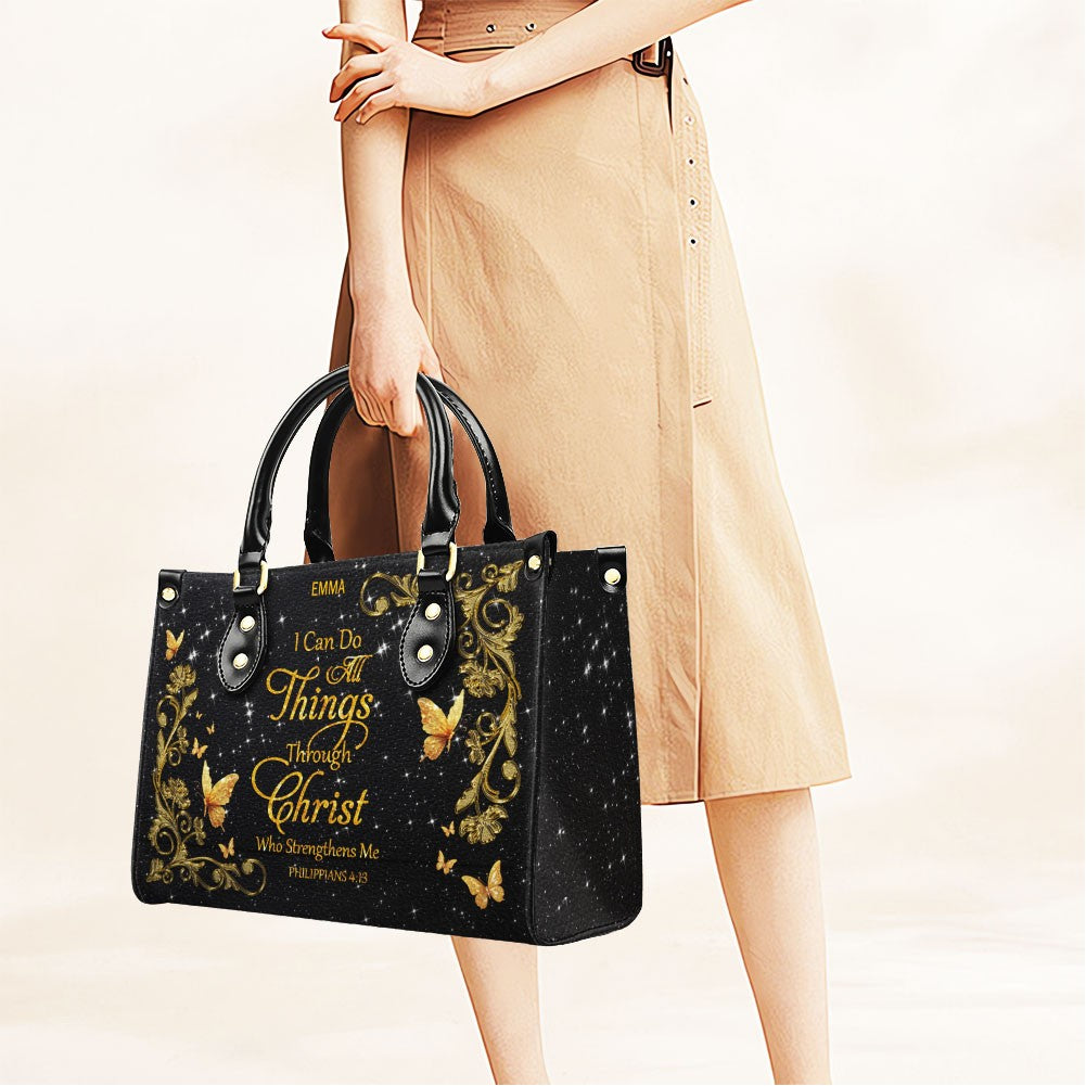 Personalized Christian Leather Handbag & Long Wallet Set | Custom Name & Bible Verse | ChristianArtBag CAB013126