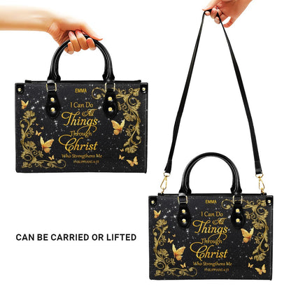 Personalized Christian Leather Handbag & Long Wallet Set | Custom Name & Bible Verse | ChristianArtBag CAB013126