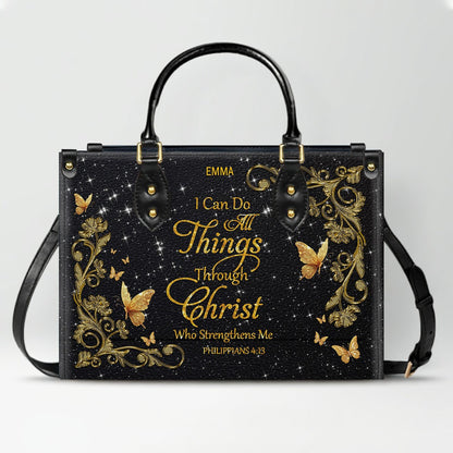 Personalized Christian Leather Handbag & Long Wallet Set | Custom Name & Bible Verse | ChristianArtBag CAB013126