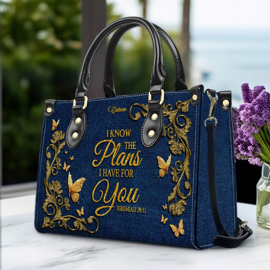 CHRISTIANARTBAG Personalized Leather Handbag with Bible Verse – Custom Name & Color Christian Gift for Women - CAB012726