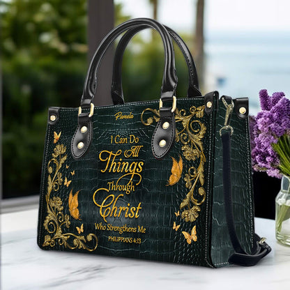 CHRISTIANARTBAG Handbags Burgundy - Custom Bible Verses Name & Color - Personalized Leather Handbag - CABLTB02012226