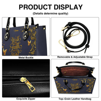 Personalized Leather Handbag Lavender for Women – Custom Name Christian Tote Bag with Bible Verse, Luxury Gift for Mom | CHRISTIANARTBAG CAB14426