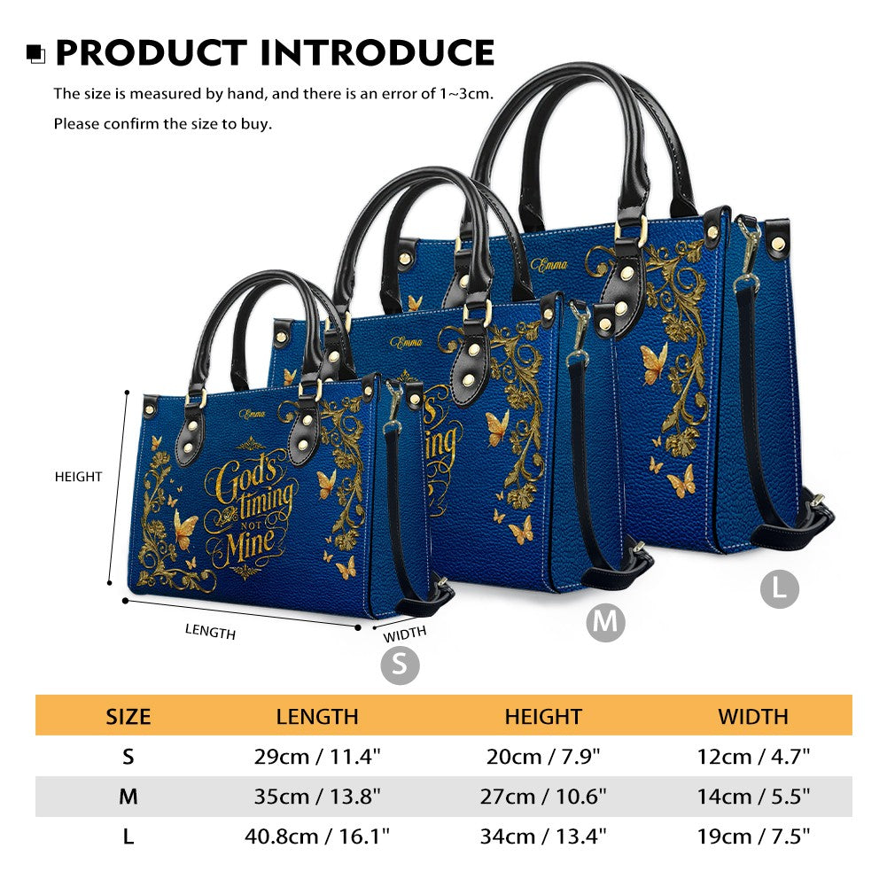 Personalized Leather Handbag for Women – Custom Name Christian Tote Bag with Bible Verse, Luxury Gift for Mom | CHRISTIANARTBAG CAB4326