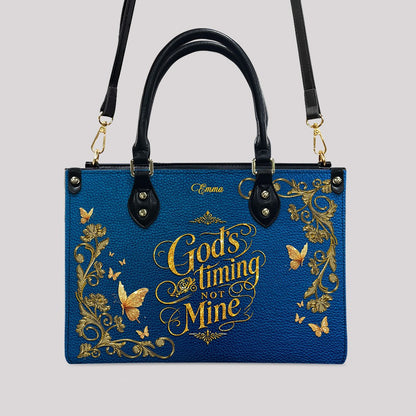Personalized Leather Handbag for Women – Custom Name Christian Tote Bag with Bible Verse, Luxury Gift for Mom | CHRISTIANARTBAG CAB4326