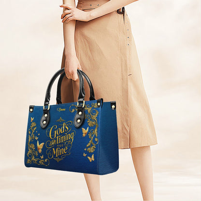 Personalized Leather Handbag for Women – Custom Name Christian Tote Bag with Bible Verse, Luxury Gift for Mom | CHRISTIANARTBAG CAB4326