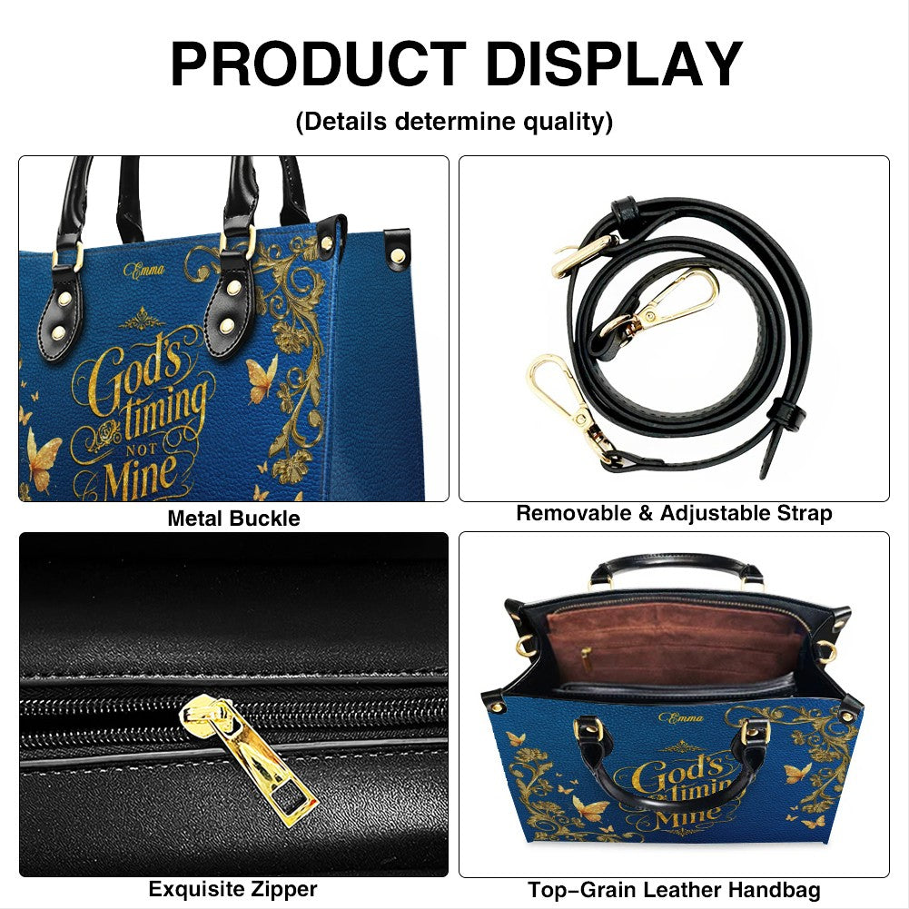 Personalized Leather Handbag for Women – Custom Name Christian Tote Bag with Bible Verse, Luxury Gift for Mom | CHRISTIANARTBAG CAB4326