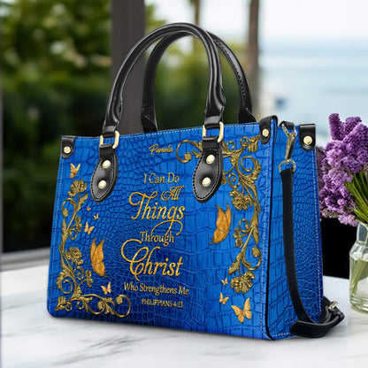 CHRISTIANARTBAG Handbags Albino Croc - Custom Bible Verses Name & Color - Personalized Leather Handbag - CABLTB04012226